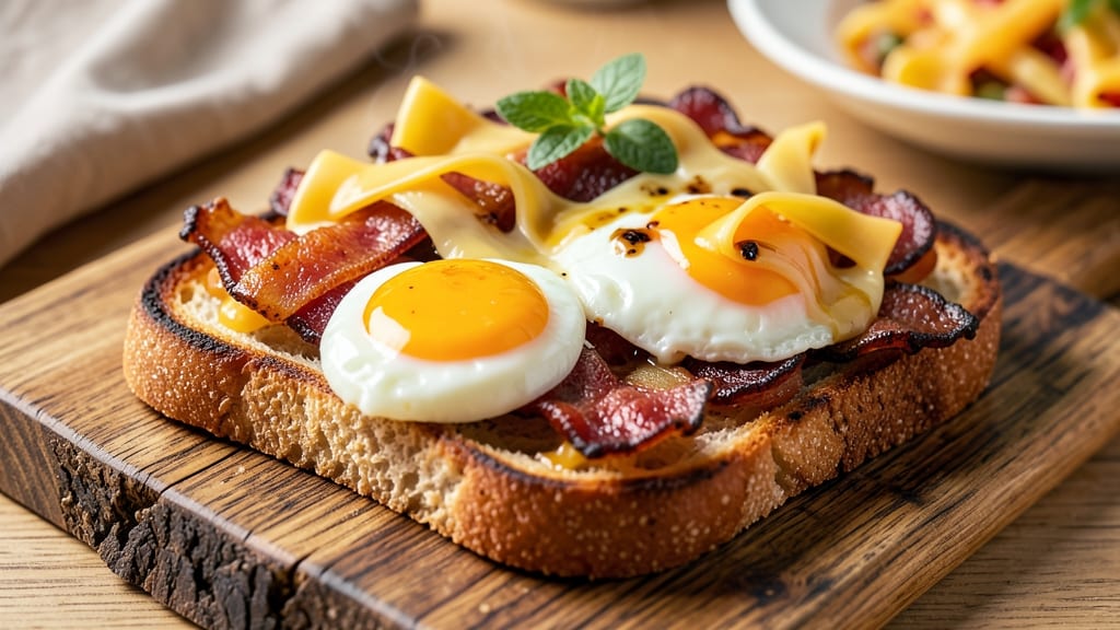 Bacon Egg and Cheese Sourdough Bread Recipe: Crispy Toasted Layers With Runny Yolk Magic