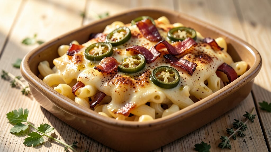 Baked Jalapeño Bacon Mac and Cheese Recipe: Smoky Spice and Crispy Top Fusion