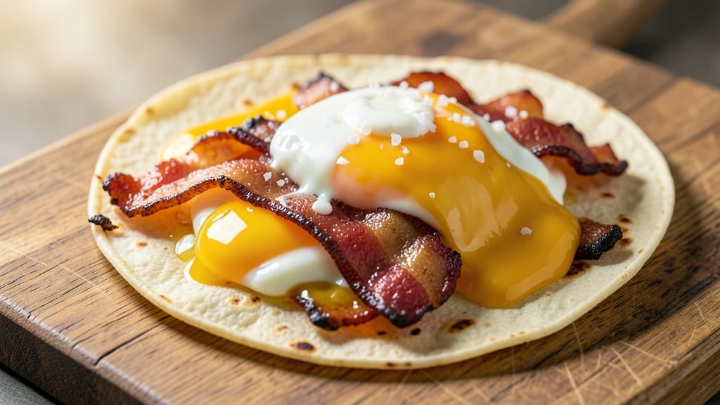 Bacon Egg and Cheese Tacos Recipe: Crispy Tortillas With Runny Yolk Magic