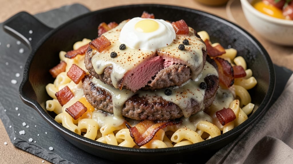 Bacon Cheeseburger Mac and Cheese Recipe: Crispy-Topped Protein-Packed Comfort