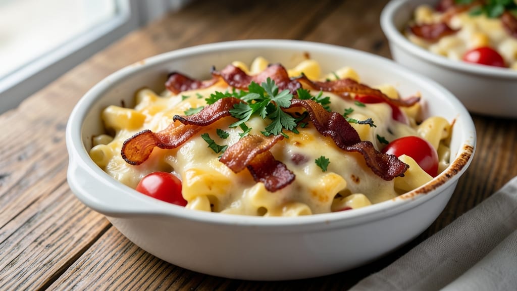 Applebee's Mac and Cheese With Bacon Recipe: Crispy Top, Smoky Bacon Bites