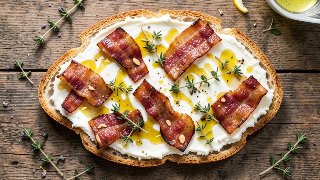 Almond Bacon Cheese Crostini Recipe: Crispy Toasted Bites With Nutty-Salty Magic