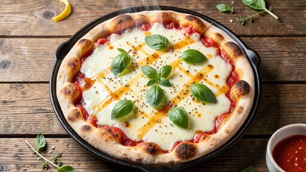 Basic Cheese Pizza Recipe: Crispy Crust, Stretchy Pulls in One Pan